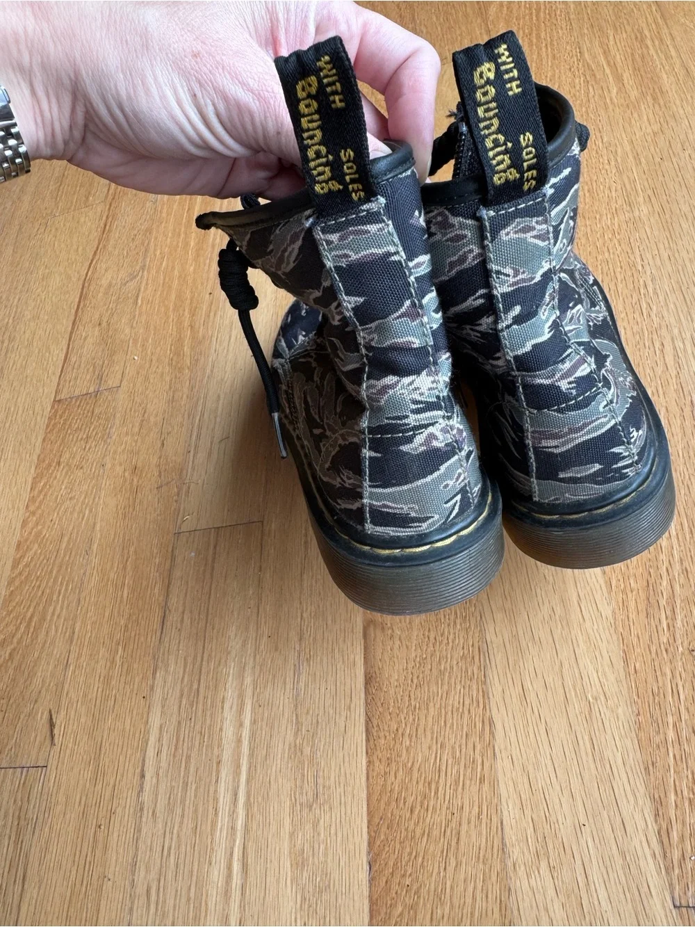 Dr. Martens 1460 Camo Canvas Combat Boots – Kids Size 3